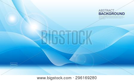 Blue Wave Background, Abstract Texture, Cover Design, Geometric Vector, Graphic, Minimal, Flyer Temp