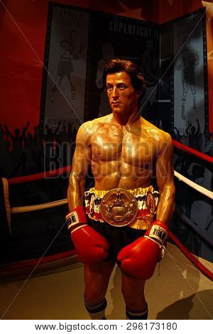Los Angeles, Usa - Oct 08, 2015: Sylvester Stallone As Rocky Balboa In Madame Tussauds Hollywood Wax