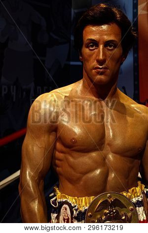 Los Angeles, Usa - Oct 08, 2015: Sylvester Stallone As Rocky Balboa In Madame Tussauds Hollywood Wax