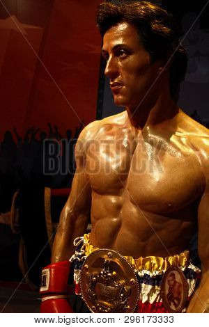Los Angeles, Usa - Oct 08, 2015: Sylvester Stallone As Rocky Balboa In Madame Tussauds Hollywood Wax