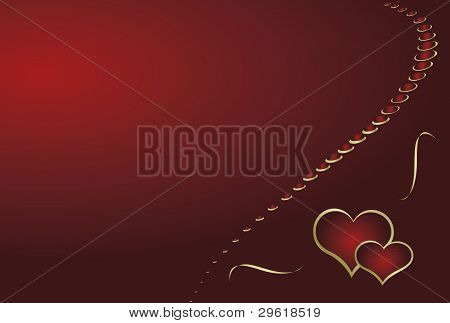 Red background with two hearts