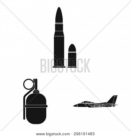 Isolated Object Of Weapon And Gun Sign. Set Of Weapon And Army Stock Vector Illustration.