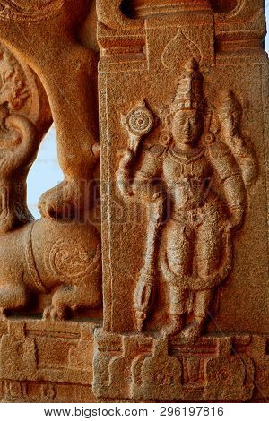 Sculpture Of Lord Rama At The Vittala Temple, Hampi, Karnataka, India