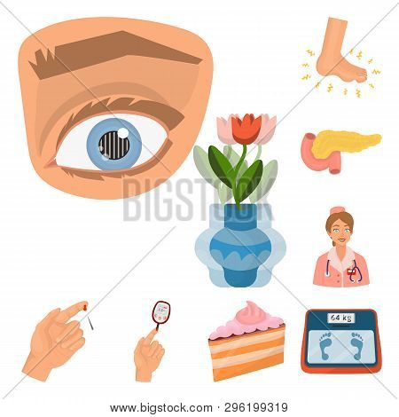 Isolated Object Of Mellitus And Diabetes Logo. Collection Of Mellitus And Diet Stock Symbol For Web.