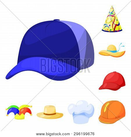 Isolated Object Of Headgear And Napper Icon. Collection Of Headgear And Helmet Vector Icon For Stock