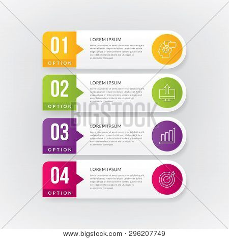 Info-graphics Design Element, Work-flow, Layout, Diagram, Annual Report. Info-graphic With 4 Options