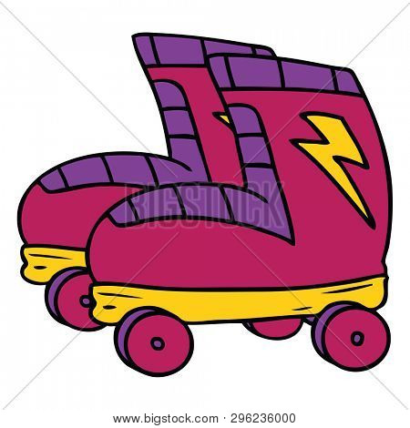 hand drawn cartoon doodle of roller skates