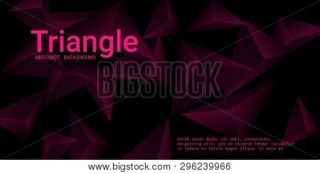 Triangle Background. Abstract Composition Of Triangular Crystals. Futuristic Geometric Background.  