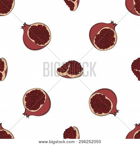 Garnet Colored Isolated Seamless Pattern On White Background.