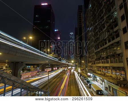 Hong Kong Long Exposure Seen From Connaught Road.