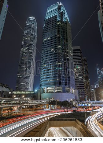 Long Exposure Shot Near Connaught Road Central In Hong Kong.
