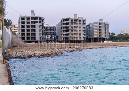 Hotel Under Construction On A Red Sea Beach In Hurghada
