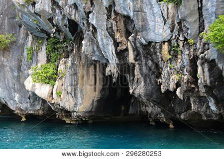 Philippines Cathedral Cave - Sea Cave Near Palawan Island.