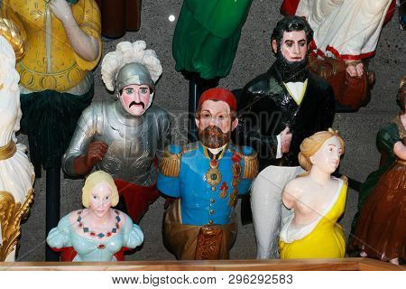 Collection Of Ship's Figureheads At Greenwich, England