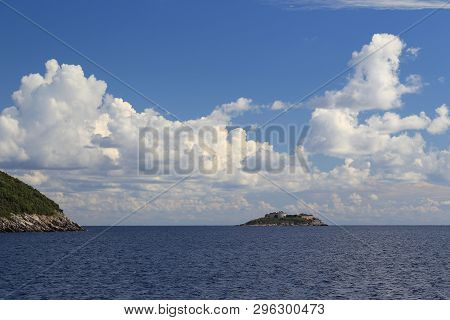 Mamula, Montenegro - September 13, 2013: This Is A Small Island With The Old Fort, Which Is Located 