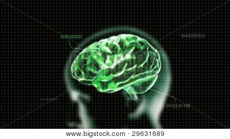 grÃ¼nen Kristall Gehirn und Kopf timecode