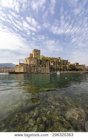 Medieval Castle Fortification At Seaside Of Colliure, France
