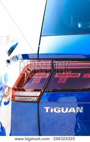 Minsk. Belarus. April 19, 2019. Volkswagen Car. Under The Bright Rays Of The Sun. Separate Parts Of 