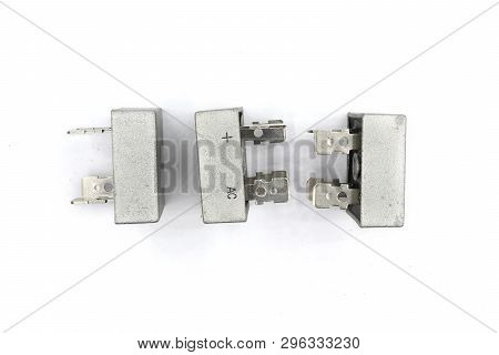 Diode Bridge ,this Bridge Rectifier Diode Use For Power Supply. Isolated On White Background.