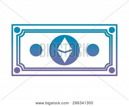 Bill Etherum Commerce Technology Icon Vector Illustration Design