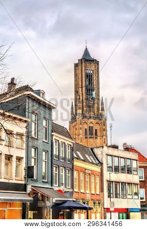 Traditional Houses And St. Eusebius Church In The Old Town Of Arnhem, The Netherlands