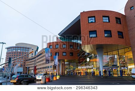 Amersfoort, Netherlands - March 02, 2019: Amersfoort Railway Station In The Province Of Utrecht.