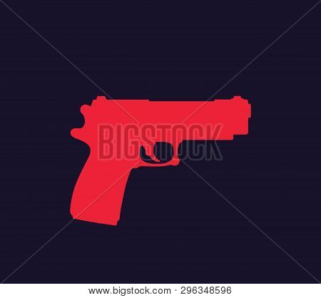 Pistol, Gun Vector, Isolated Silhouette, Eps 10 File, Easy To Edit