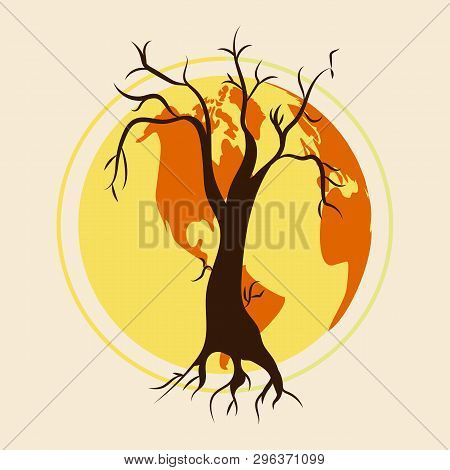 Global Environmental Problems.vector Design Postcards For World Day To Combat Desertification And Dr
