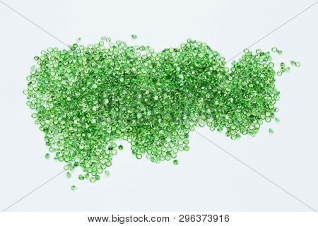 Calibrated Tsavorite Garnet Isolated On White Background