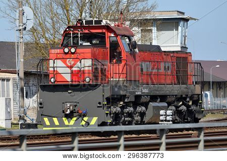Vilnius, Lithuania - April 18: Locomotive On The Railway In Vilnius On April 18, 2019. Lithuanian Ra