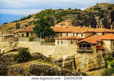 Monastery Of The Holy Trinity On Cliff. Greek Destinations. The Meteora Monasteries, Greece Kalambak
