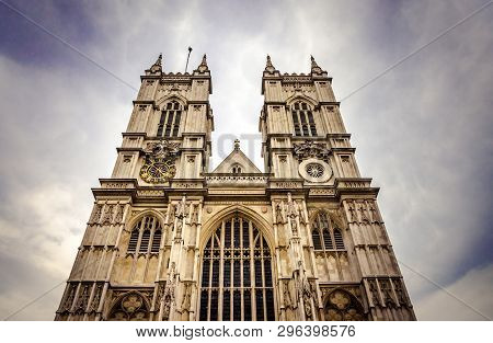 London, United Kingdom - 08/23/2013 : The Iconic Westminster Abbey On Cloudy Day. Since The Coronati