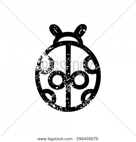cute ladybug distressed icon symbol