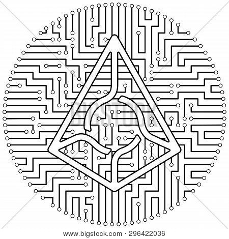 Augur - Cryptocurrency Coin. Vector Thin Line Design Single Isolated Icon. Lineart Illustration On W