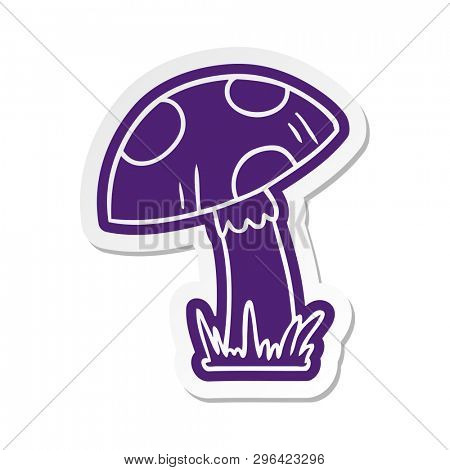 cartoon sticker of a toad stool