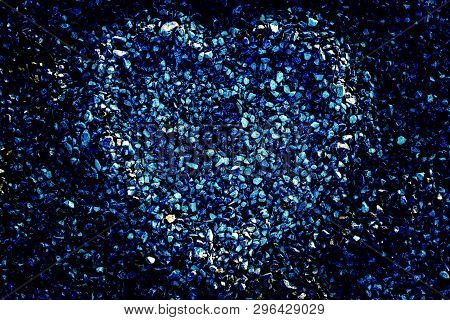 The Symbol Of The Heart Is Made Of Stones, Small Stones Lie In The Shape Of A Heart