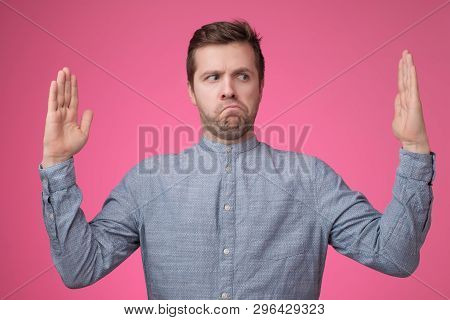 Young European Man Bragging About The Big Size