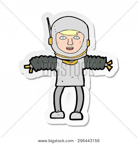 sticker of a cartoon astronaught