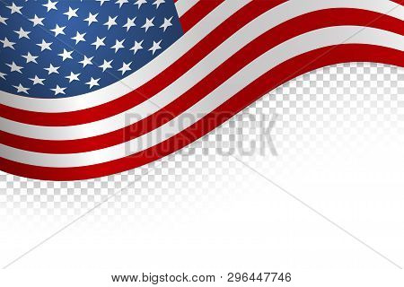 Flag American Background. Flag Isolated On White Background. Vector