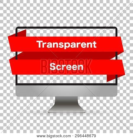 Monitor Computer Mockup Isolated. Screen Monitor Transparent Empy Isolated Background. Realistic Dev