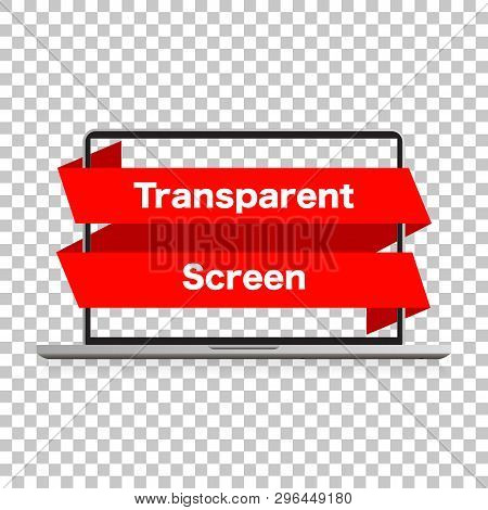 Laptop Mockup Isolated. Screen Laptop Transparent Empy Isolated Background. Realistic Device. Vector
