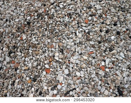 Gravel For Background  At Dry Sunny Summer Day