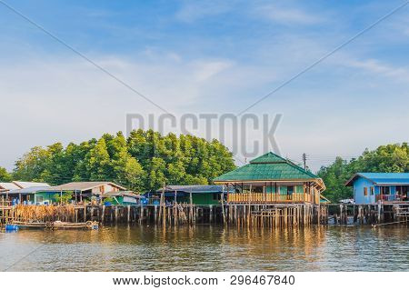 Chanthaburi, Thailand: April 15, 2019 Scenery Of Fishing Village (the No-land Village) On April 15,2