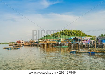 Chanthaburi, Thailand: April 15, 2019 Scenery Of Fishing Village (the No-land Village) On April 15,2