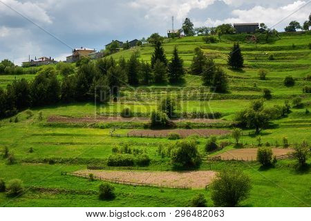 Spring Is Coming... Amazing Spring View With A Little Village In Rhodopi Mountains, Bulgaria. Magnif