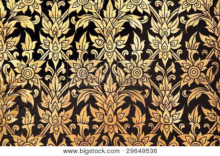 ลายดอกไม้ไทยโบราณที่วัดโพธิ์วัด