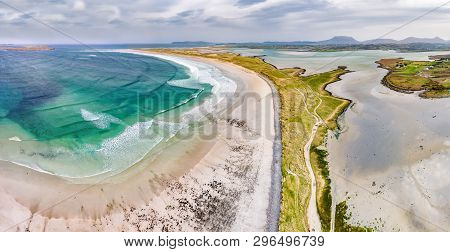 Aerial View Of The Famous Magheraroarty Beach - Machaire Rabhartaigh - On The Wild Atlantic Way In C