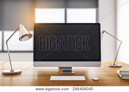 Desktop With Empty Computer