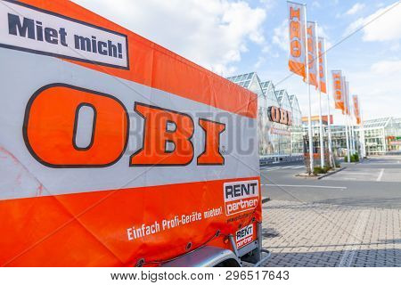 Nuremberg / Germany - April 7, 2019: Obi Branch On A German Do It Yourself Obi Market In Nuremberg.