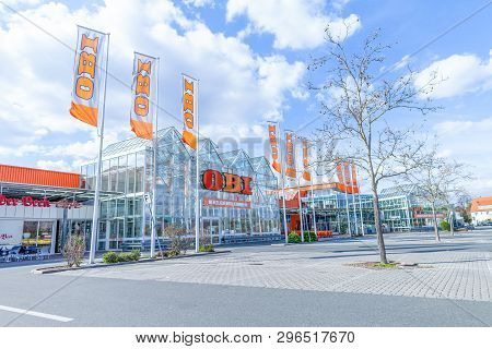 Nuremberg / Germany - April 7, 2019: Obi Branch On A German Do It Yourself Obi Market In Nuremberg.